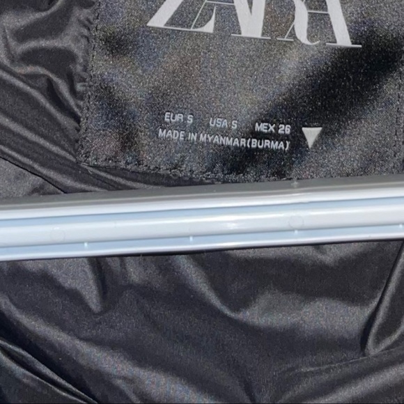 Zara Combination Puffer Black Jacket Woman Size S - Picture 9 of 10